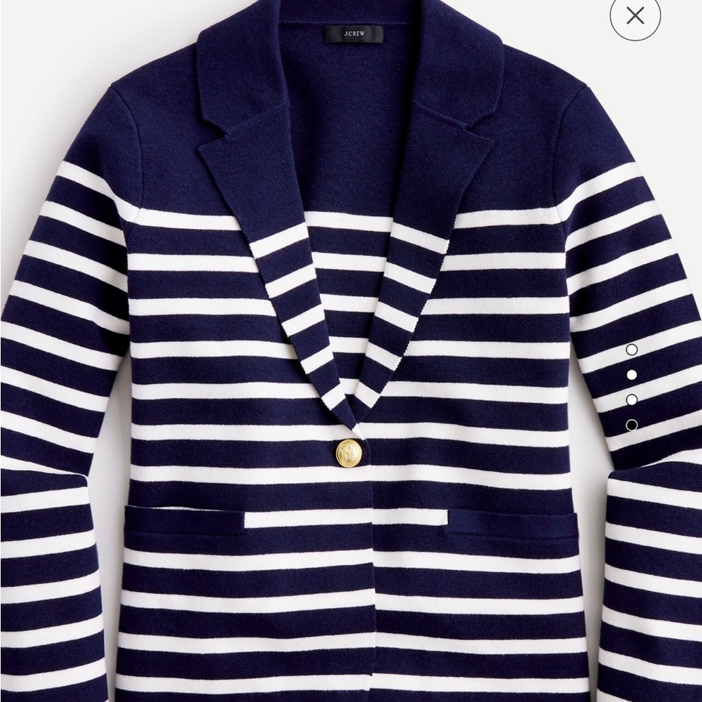JCrew Camile Shrunken Sweater-Blazer in Stripe size L